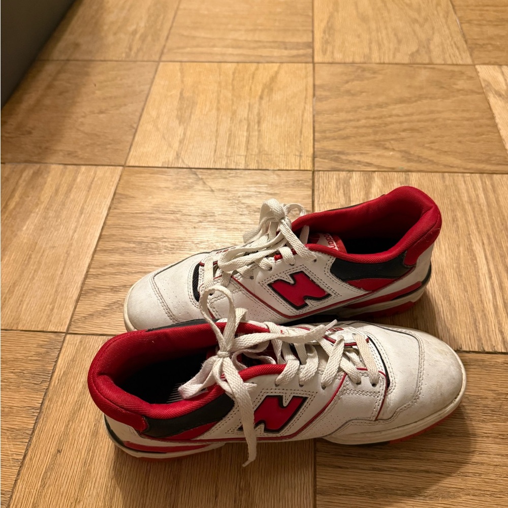 New Balance 550 White and Red Sneakers